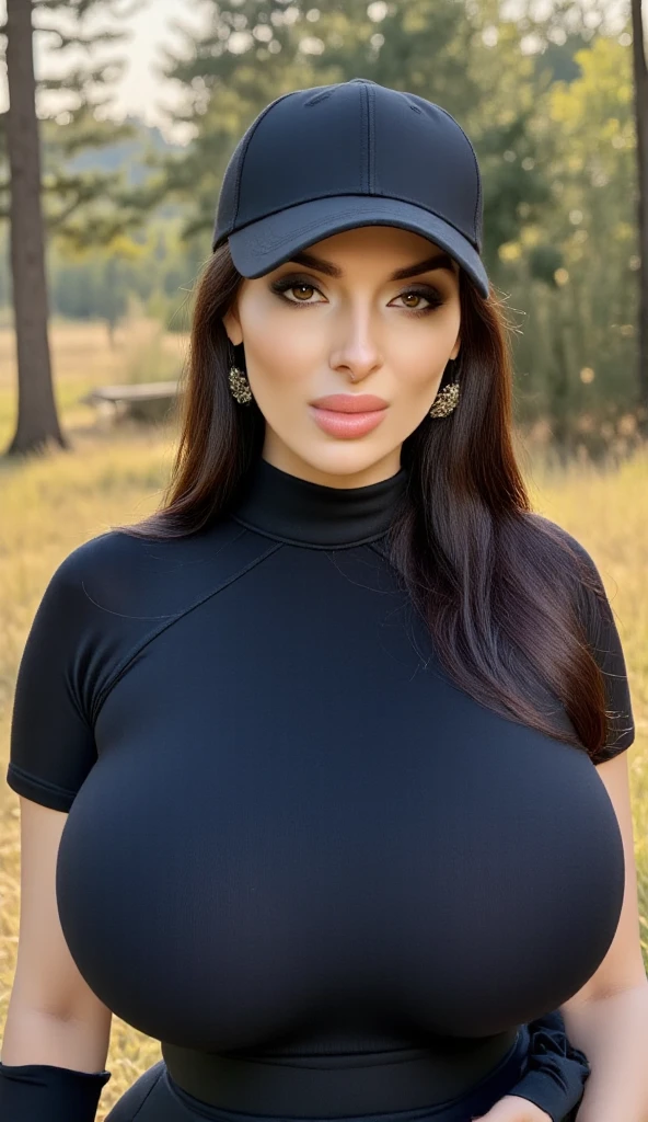 Bright sunny day scene, full body of SEXIEST 45YO MILF AISHWARYA RAI, army commando lady with guns in hand, sweat on body, sweaty cleavage show, MEDIUM breasts, mature milf figure, posing in desert oasis, camouflage pants and boots and ((tight black shirt)), wet tied hair, seductive face, look at camera and winking, black ponytail hair, erotic adult face, 45yo, intricate details, (ArtStation:1.2)