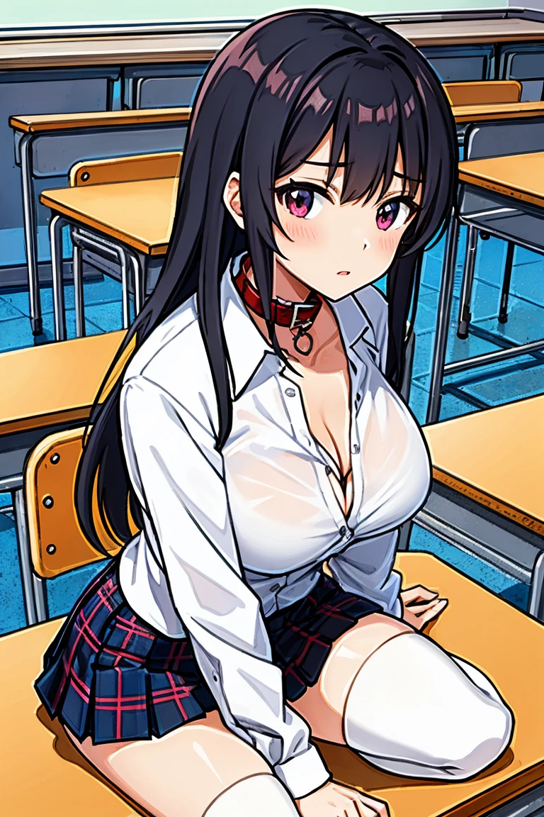 nagisa, long hair, blush, lipstick, jewelry, earrings, big breast, tattoo, Hot girl, baddie, staring, glaring, bad attitude, mean girl, dare, angry, hate, crazy, smoking, sensual, attractive , blush, lipstick, masterpiece, best quality, highly detailed, a anime girls in sailor uniforms with a gun posing for a picture,
evil smile, smile, open mouth,black_serafuku,digital anime art!!, high school girls, holding a gun, hold a gun, anime style 4
k, micro skirt, exposed belly, exposed navel, exposed midriff,
exposed lower belly,school, classroom