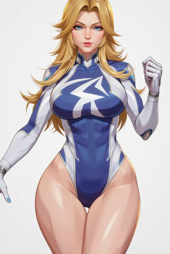 Very detailed、highest quality、Best image quality、masterpiece、8k、Anime Face、A kind smile、(Open your mouth:1.3)、Sparkling blue eyes、(Blonde semi-long hair:1.5)、(Muscles of the whole body:1.3)、(highleg:2.0)、Thigh belt、(Cowboy Shot:1.5)、(SFW Giant)、(Thick body:1.2)、(bra:1.5)、(sxspnts)、(Hands on hips:1.1)