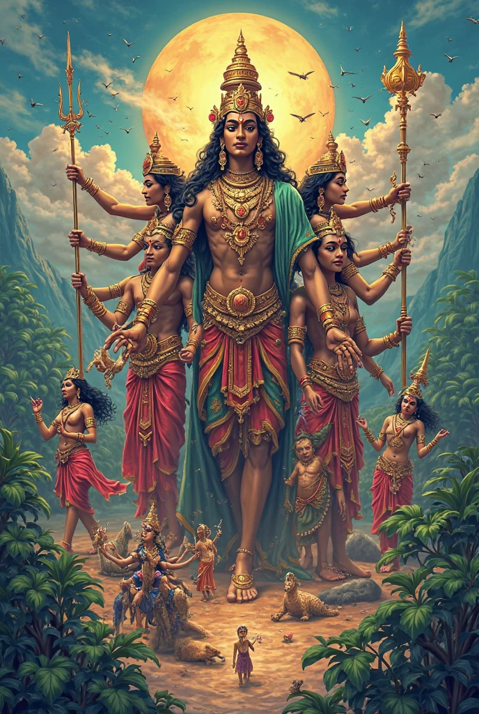 Ram:---"Create an epic scene from the story of Shri Ram, capturing key elements of the Ramayana.