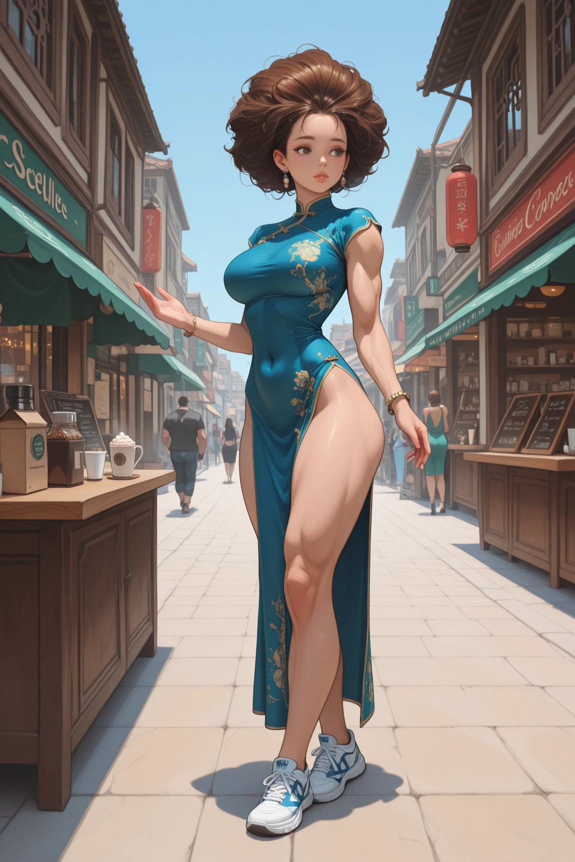 Beautiful thick mulatto woman, dressed as a nightgown model, voluptuous, (highly detailed face:1.5), large_breast, ample hips, insanely detailed accentuated big booty, ((Full_body))
), greatly feminine proportioned, great aesthetics, ((highly detailed skin1:.2)), freckles, (blemishes:1.0), (((brown hair))), 8k uhd, dslr, soft lighting, highest quality, film grain
