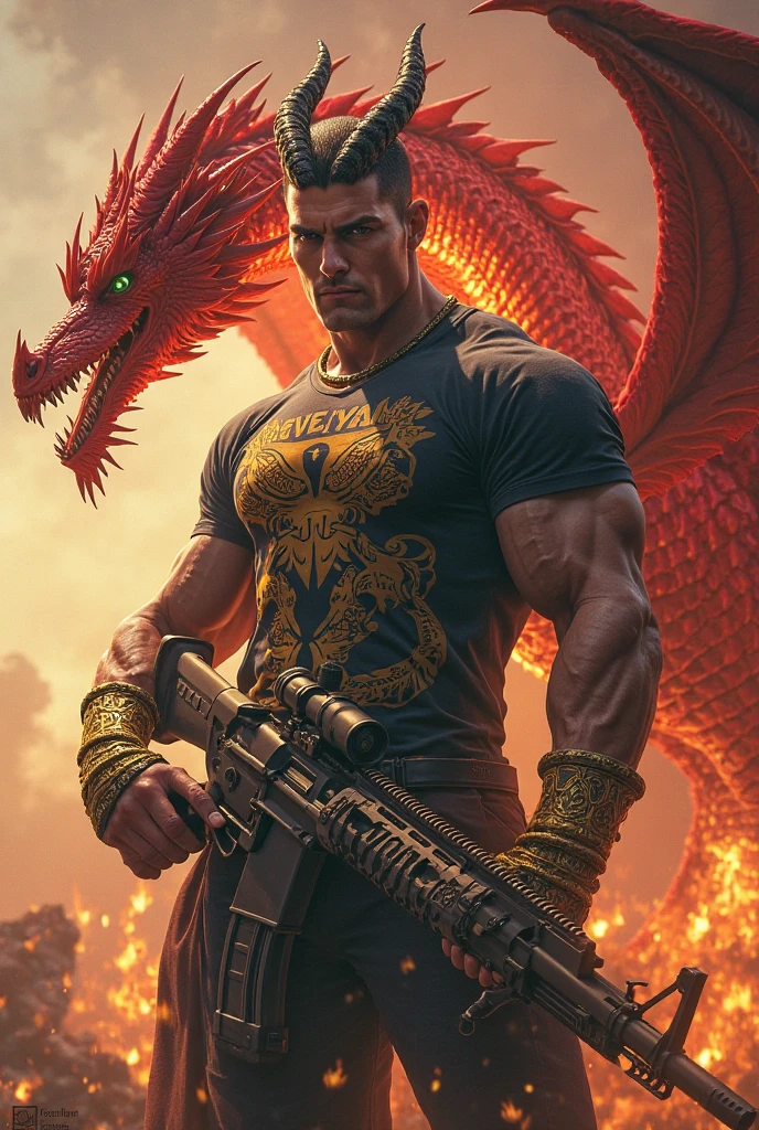 There was a man wearing a red shirt and red shorts holding a spear fighting a crocodile.., Wojtek FUS, muscular male hero, by Aleksander Gine, Thai Digital Painting, epic fantasy digital art style, artgerm and atey ghailan, Epic Digital Art Illustration, epic fantasy art style, By Aleksander Kotsis, William H... Pontiluppi