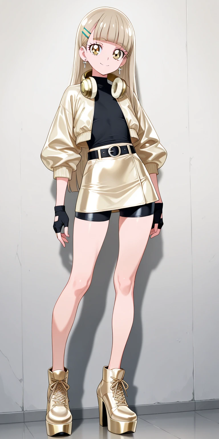 (Masterpiece, best quality, intricate details, 1sologirl) iron collar, arms behind back, iron cuffs, shackles, leather collar choker neck bell, bound ((standing by wooden pole:1.2)) ((female Black Dark skin Gyaru)) show entire body frontal position, feet in view, realistic, gorgeous 16y.o. darkest skinned mixed race female, black African, transparent black pantyhose, legs open, museum,barefoot no shoes, looking to viewer straight symmetrical, white silver long hair