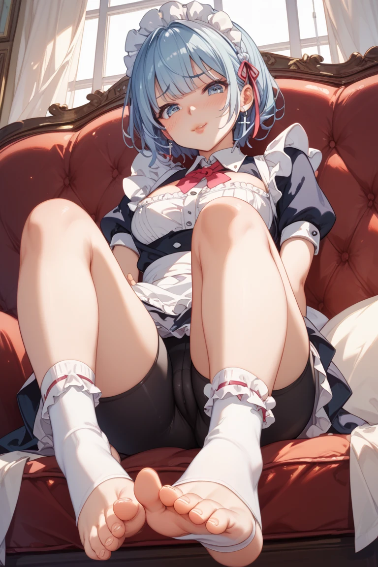White garter belt,Light blue pubic hair,A lot of love juice