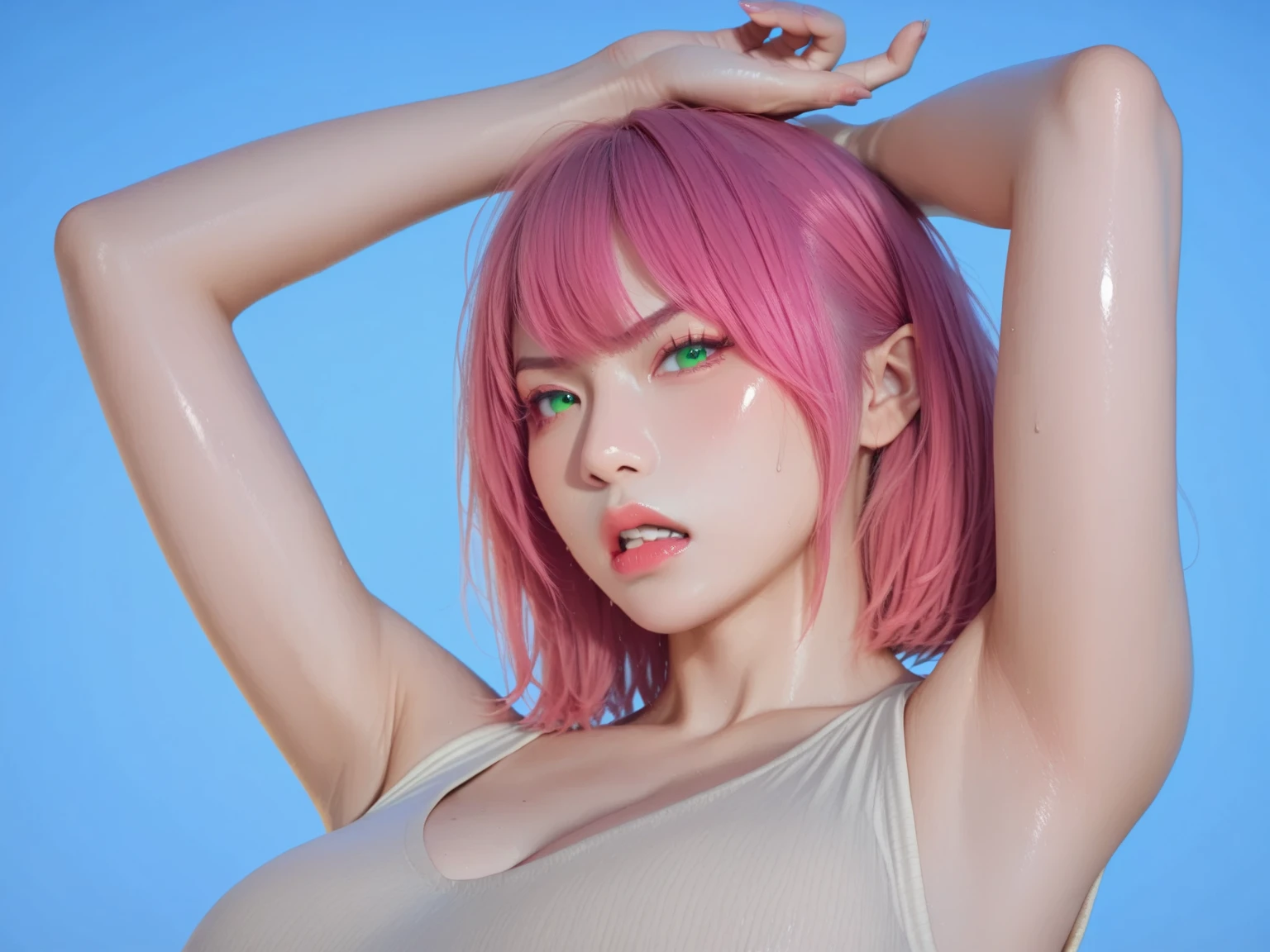 (One girl is completely naked and exposing her nipples and genitals)、(Naked, squatting and spreading her legs wide)、(Inserting the penis into the vagina)、Front low angle:1.5、(Showing off her pussy)、(Focus on the hip joint)、(sharpen the pussy)、((Masterpiece、Highest quality、Highest quality)), (Super detailed), (8k ),Raw color photography, Professional photography,  Great face and eyes, Skinny、Model Style、(Light hits pussy)、Pink Hair、(Small breasts)、Earrings、Raise your hands up to show your armpits、Thin thighs、Tight waist、smile、A soaked body、Urinating、happy smile、Angle from below:1.5、Cat ears headband、Short Hair、