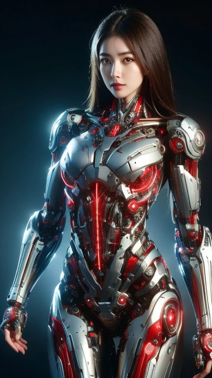 (Background of skimpy mechanical girl and octopus alien)、(Mystical expression)、highest quality、masterpiece、Super high resolution、(Photoreal:1.4)、RAW photo、1 girl、glowing skin、(((1 Mechanical Girl)))、Heavy chest、(gold metal bodysuit)、(Natural alien background to fight aliens)、(Small LED)、((Super realistic details))、vertical giant monster background),global illumination、Shadow、octane rendering、16K、super sharp、robotの背景、big breasts、Raw skin exposed in the cleavage、red metal、intricate decorative details、Japan details、very intricate details、realistic light、(Mystical expression),CG Society Trenlow Eyes、Eyes shining towards the camera、Mechanical marginal blood vessels connected to neon detail tubes)、(Wires and cables connecting to the head)、Small LED、,mechanical thighs、two stock、(Hands are also made of machines)、robot、future alien、Please wear a mechanical helmet、transparent face guard on helmet、