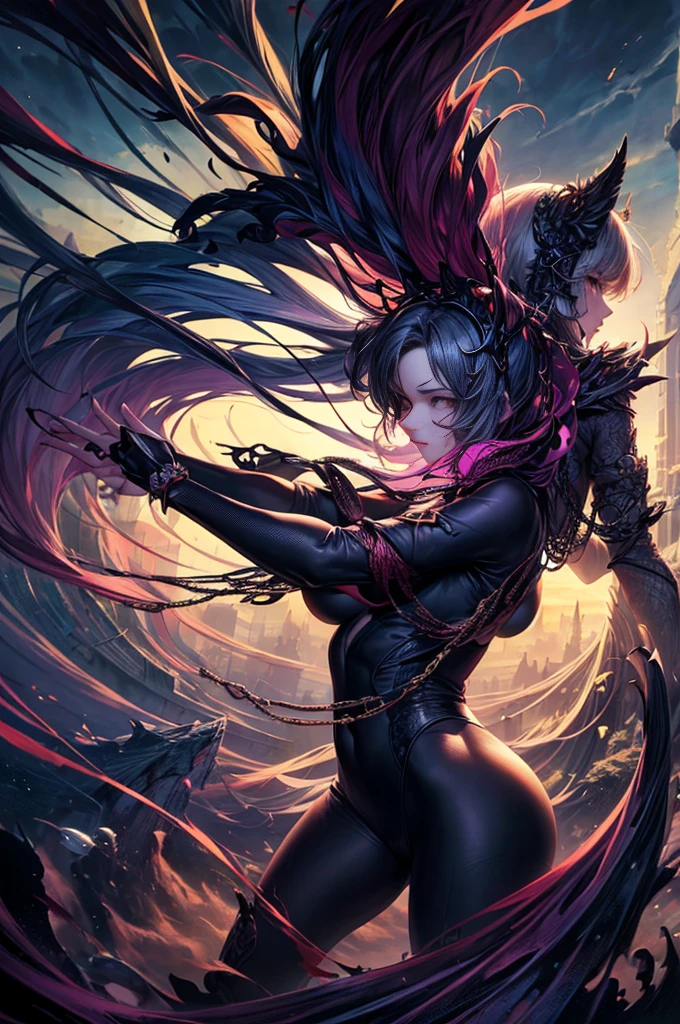 official art, unity 8k wallpaper, ultra detailed, beautiful and aesthetic, masterpiece, best quality, (zentangle, mandala, tangle, entangle), (fractal art:1.3) , 1girl, extremely detailed, dynamic angle, cowboyshot, the most beautiful form of chaos, elegant, a brutalist designed, vivid colours, romanticism, by james jean, roby dwi antono, ross tran, francis bacon, michal mraz, adrian ghenie, petra cortright, gerhard richter, takato yamamoto, ashley wood, atmospheric, ecstasy of musical notes, streaming musical notes visible