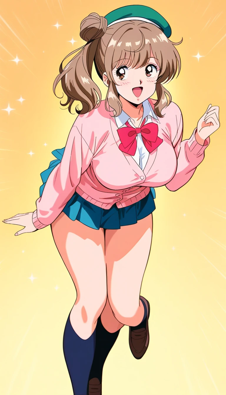 1 girl,(solo), ((amanogawaki)), (masterpiece:1.2), (high quality:1.0),looking at viewer, (Uniform), (ultra detailed), (Front View), Brat, Smug Grin, Adolescent, Headband, sxspnts, (Skirt Lift), (String Underwear)