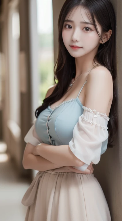 pee(incontinence:1.47), Fashion trendy beautiful and charming woman, gentle and charming Chinese beautiful woman, Korean (kpop-idol), delicate and sexy collarbone, charming oval face, double eyelids, smart peach blossom eyes, pink lips, small nose, bare shoulders, focus on the face, Ultra-high-definition, super-detailed, white off-shoulder lace shirt, black lace panties, fresh and impressive, large breasts, (kneeling to sitting on the ground), ((spread legs)), (from below angle), (glossy skin:1.4), ((low angle)), Perfect figure, areolas, cleavage, armpit wrinkles,
