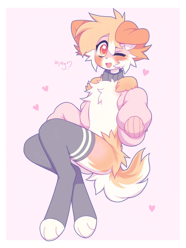 (score_9, score_8_up), score_7_up, score_6_up, score_5_up, score_4_up, Hazel Typh, 1girl, best quality, furry, brown fur, pink hair, animal ears, gold piercing, heart-shaped pupils, animal nose, pink eyes, hair bun, tail, smile, fangs, open mouth, back veiw from below, ass showing, wearing super tight thong, sexy ass shot, really scared and nervous, blushing super hard