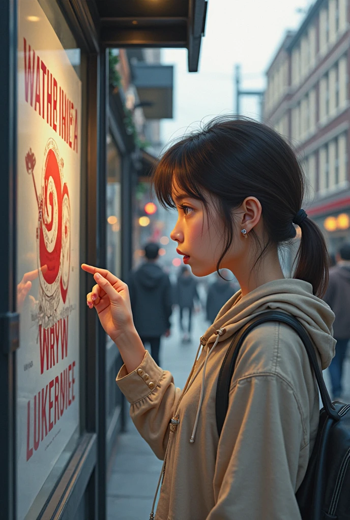 The girl covered her face with her hands