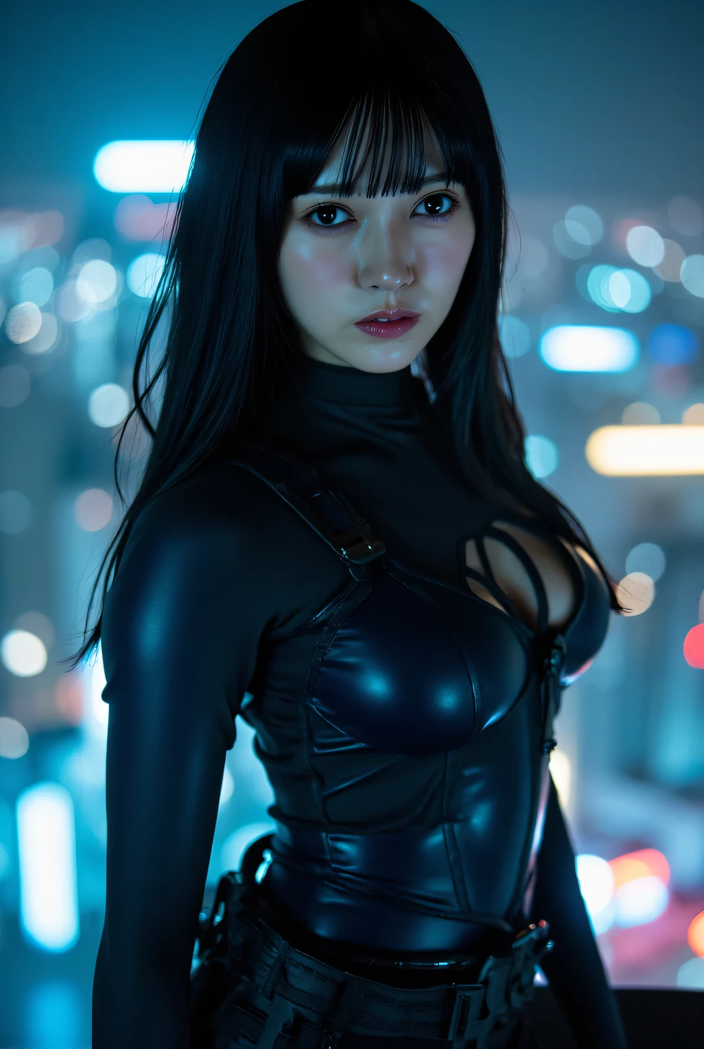  , night time ,  sexy space suit, eclipse in the sky , landscape 