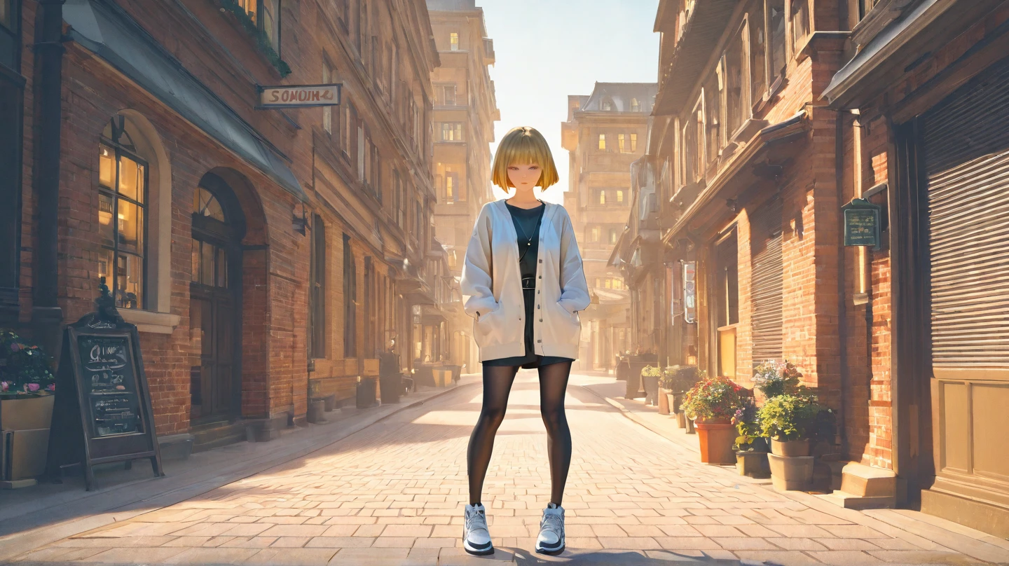 Anime background cool face casual dress