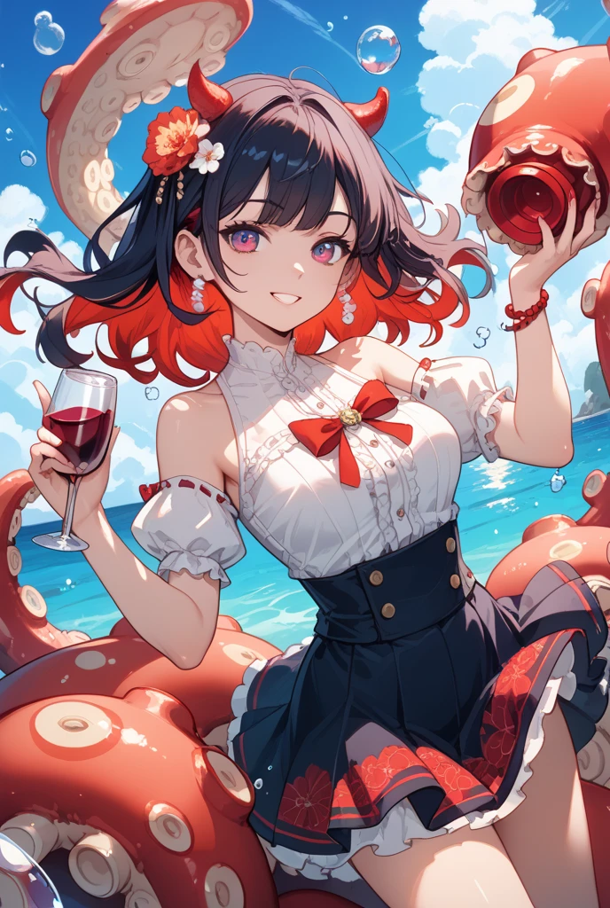 Bittle is a red girl jelly sea otter. SPARKLE; GLITTER; 