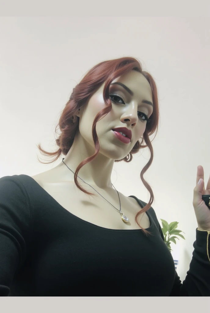 (masterpiece, best quality: 1.2), 1 girl, goth, solo, latina, redhead, /close-up of face), amateur photo, selfie, neckline, sexy, nsfw, sexy, amateur photo, corset shirt, sad look, looking down at viewer, natural skin texture, 24mm, 4k textures, bright cinematic light, RAW photo, photorealism, photorealistic, intricate, elegant, highly detailed, sharp focus, ((((((cinematic look)))), soft tones, insane details, intricate details, hyperdetailed, low contrast, soft cinematic light, bright colors, exposure mix, hdr, wearing choker