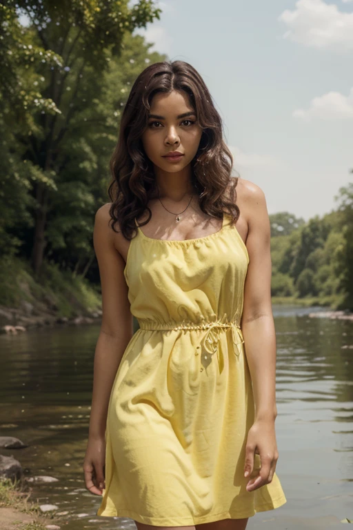 a realistic photograph of beautiful (C4ryn41:1.1) woman wearing a (deep yellow sun dress:1.2),sitting in a rowboat on a quiet lake,surrounded by a forest,modelshoot style,(extremely detailed CG unity 8k HDR UHD wallpaper),professional majestic photography,(Leica M6 Camera),24mm,exposure blend,hdr,faded,extremely intricate,(High Detail:1.1),Sharp focus,dramatic,soft cinematic light,(looking at viewer),(detailed pupils),(photography by Roberto Ferri:1.1),(looking at viewer),(detailed pupils),PA7_Portrait-MS,<lora:C4ryn41_06B-000002:1.0>,