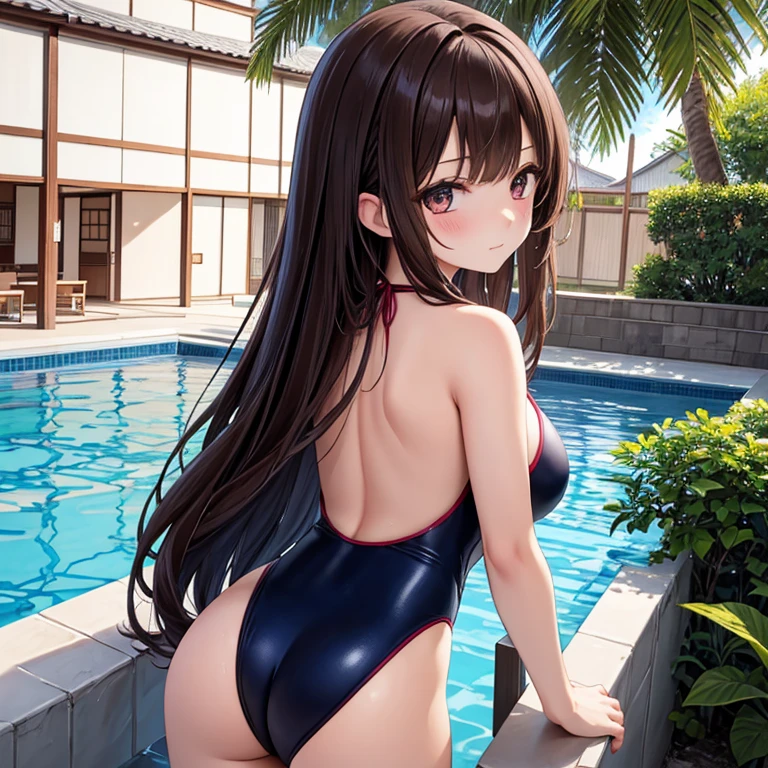 pieces fly、masterpiece、highest quality、Super detailed、High resolution、High resolution、8K portrait、Unity 8k壁紙のHigh resolutionCG、unity 8k wallpaper、cute:1.5、change:1.5、Highly detailed CG unity 8k wallpaper、realistic、real person、cute、 portrait photography、shiny skin、High resolution、(:1.2)、(1 girl)、beautiful clear eyes、very detailed explanation、delicate face、nice lips、slender body、thin waist、thin legs、(school poolside:1.6)、 1 girl, cute, perfect face, seriously, (blush:1.5), big breasts,((nude:1.2)), (((nipple))), Detailed description vagina,Show vagina,spread your legs,spread your pussy,((cum in vaginas:1.3))、((think back:1.5))
