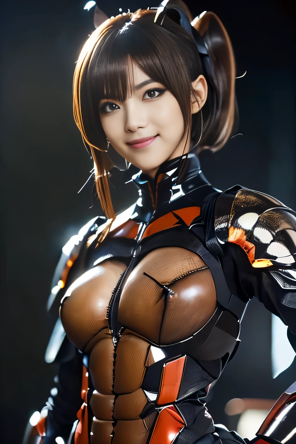 (high resolution,masterpiece,best quality,extremely detailed CG, anime, official art:1.4), realistic, photo, amazing fine details, all intricate, gloss and shiny,awesome many layers, 8k wall paper, 3d, sketch, kawaii, illustration,( solo:1.4), perfect female proportion,villainess, (fusion of dark brown cockroach and lady:1.4), (brown cockroach form lady:1.2), (brown cockroach lady:1.2), (fusion:1.2), (solo:1.4), (evil smile:1.2), muscular, abs, (cockroach brown exoskeleton bio insect suit:1.4), (cockroach brown exoskeleton bio insect armor:1.2), (brown transparency cockroach wing:1.4), (brown cockroach antennae:1.3),