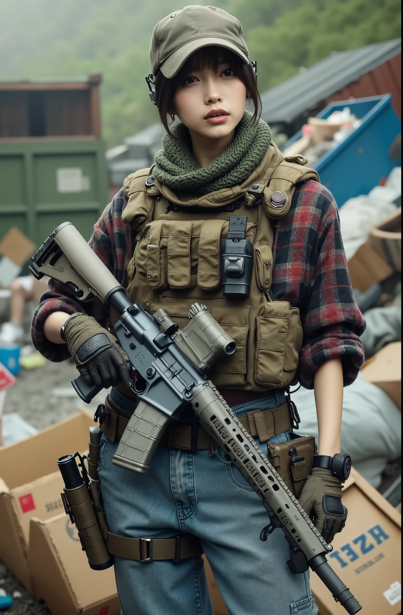 Woman Sexy Big Chest Body Tactical Balaclava Athletic Scarf Military Helmet Woman 