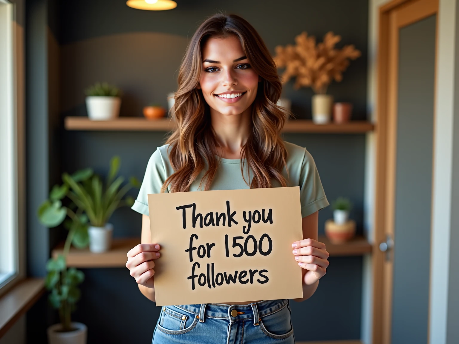 Written in neon script "400 followers! Thank you.".

Nice neon scrolls top and bottom. Sinsiter atmosphere. Rustic. Misty. Amber hues.

DarkAtmosCE style.