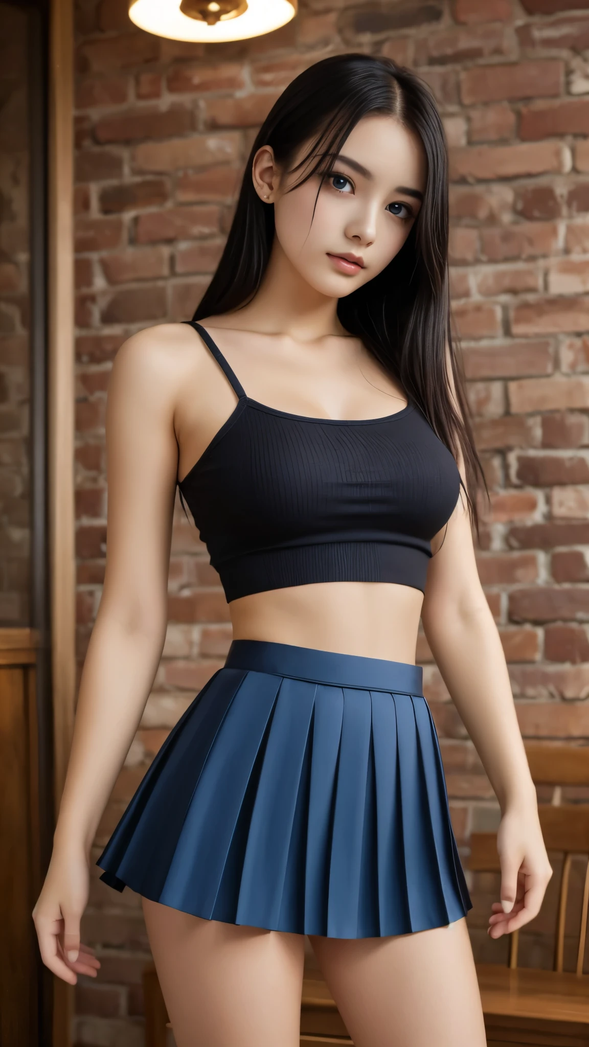 (slender body line),(Tight Waist:1.2),(small breasts),((beautiful small face)),(Blue eyes),High nose,((sexy lips)),Young European woman with nice silky hair,medium blond hair, small nice ass,slim thighs,((transcendental sexy clock top, mini pleated skirt)),beautiful skin,top quality,8K,RAW pictures,masterpiece:1.2,Reality:1.37,ultra high definition,nice background,(staring at viewer in FL,sexy expression),(Perfect Anatomy)