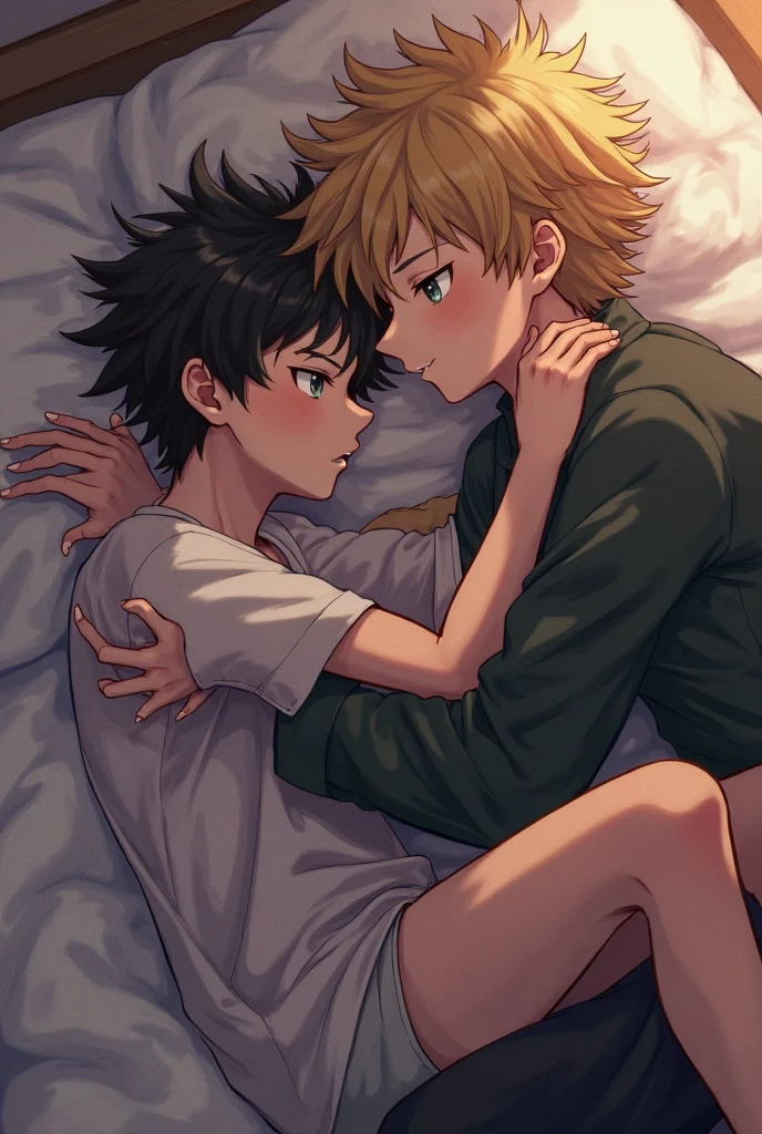 A bakudeku image in bed