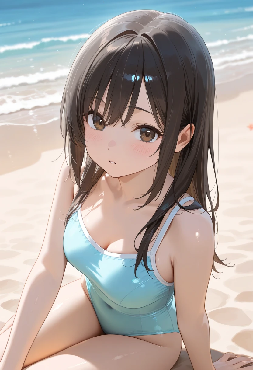 nsfw, Detailed nipple depiction, masterpiece, Highest quality, 8k, Ultra-high resolution, Highest quality, Anime Style, Best writing, Beautiful Face, masterpiece,Pink ribbon in hair, Attractive face, Small breasts, Good lighting, Low Cut, The finer details, masterpiece, Shining Eyes, Pink Eyes, 1 Girl, Black Hair, Nezuko Kamado, (Pink micro bikini:1.3), (Bamboo gag in mouth:1.3), (Chewing bamboo:1.3), masterpiece, Highest quality, Beautiful Makeup, (Attractive eyes:1.3), Free pose, Upper Body, The best smile, (Beach:1.3)