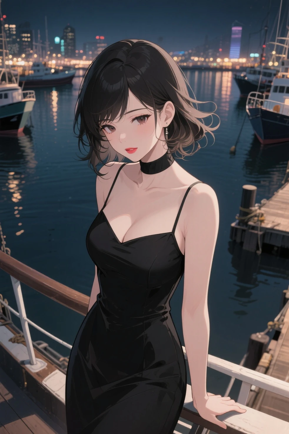 (((masterpiece, best quality, 1 girl, female focus))), a beautiful and sweet girlfriend wearing a strapless dress
