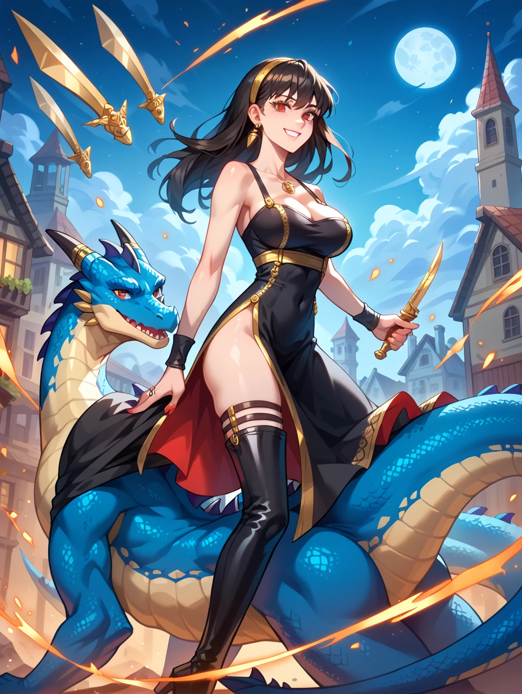1girl, adolescente, sonrisa ligera, Muimuims, solamente, small breasts, Borrosa, fondo borroso, China, palacio, Dragones