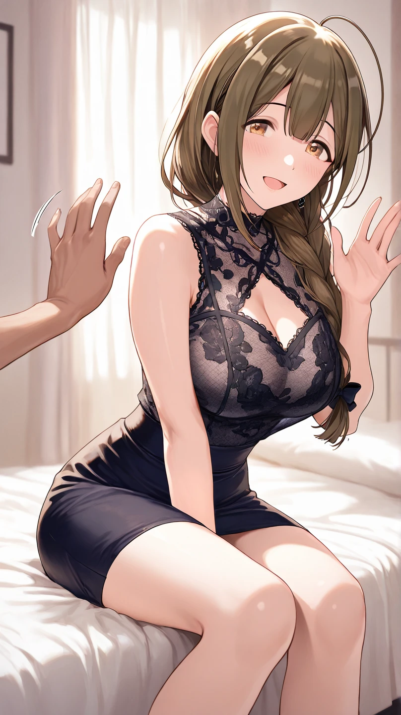 mulher simples de 40 anos, brown hair with a magnetic personality. Make her talk magnetically with a man who is extremely attracted and interested in her.