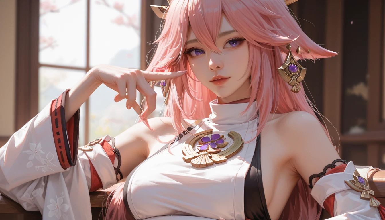 Long pink hair,Nice face,sling bikini,Heterochromatic pupil,ssmile,apathy,比基尼,fully body photo,the soft light,Earphone