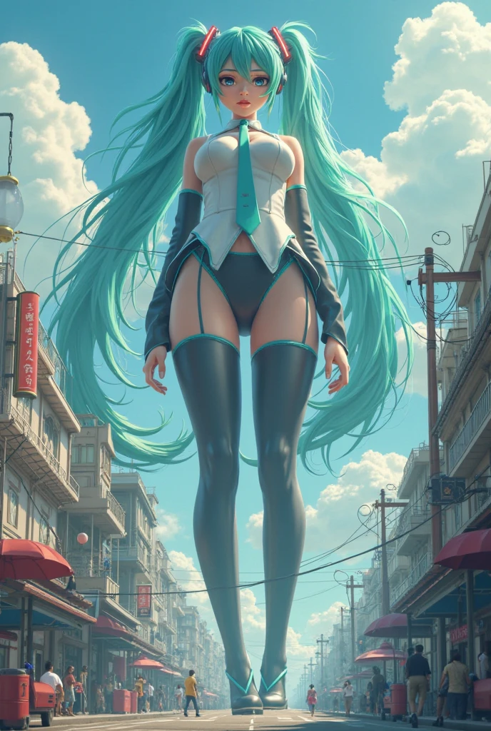 Giantess appears from under the water in front of a giant cruise ship, The cruise ship looks very small in front of her since it is giant., she is , He has red hair and white skin, She has small breasvery sexy legs aner body is very curvy. goddess, attack, giant, cruise ship, naked, sexy, hoean
