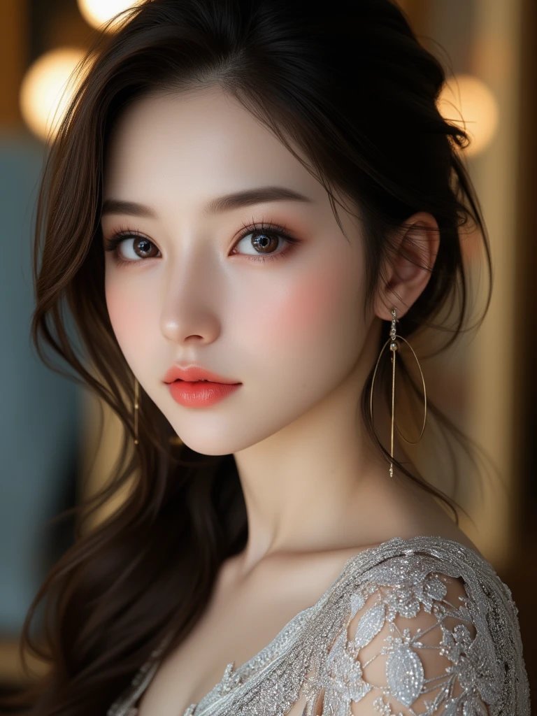 High-quality work，Realistic works，Super premium graphics，8K HD CG works，high quality graphics，High-definition and exquisite CG works，10x pixels，Ultra-fine details：1.1，Advanced technical details：1.1Realistic photo effects，Interior lighting effects：1.5，natural soft light：1.5. Light effect（Virtual light effects：1.8），Ultra-high resolution，shining dress，sliver long hair，silber hair，transparenthair，high detailed hair（Quality hair details：1.1）Clear eyes，Double eyelids look good，Sharp eye makeup, Create exquisite eyelash makeup, tthin eyebrows, Ultra-detailed eyes，a tall nose, lovely red lips, rosey cheeks, With delicate makeup on her face , pretty face, The face shape is perfectly proportioned,（Advanced facial details：1.1）On the battlefield of storms, A woman dressed in a Lolita outfit uses a weapon with the power of the fire element..(( Lightning danced next to her.)), It reflects the strength of her determination.，Because she embodies the power of nature&#39;s power in battle..official art, 8K wallpaper, very detailed, beautiful and aesthetic, beautiful, Masterpiece, best quality，(Focus on the thighs and up.)，Clear face，The eyes are detailed.，(wind，hair flying，Flow skirt)，，Women's artwork，Dress full body video，Reality，Amazing Cleavage，My eyes are very bright today

