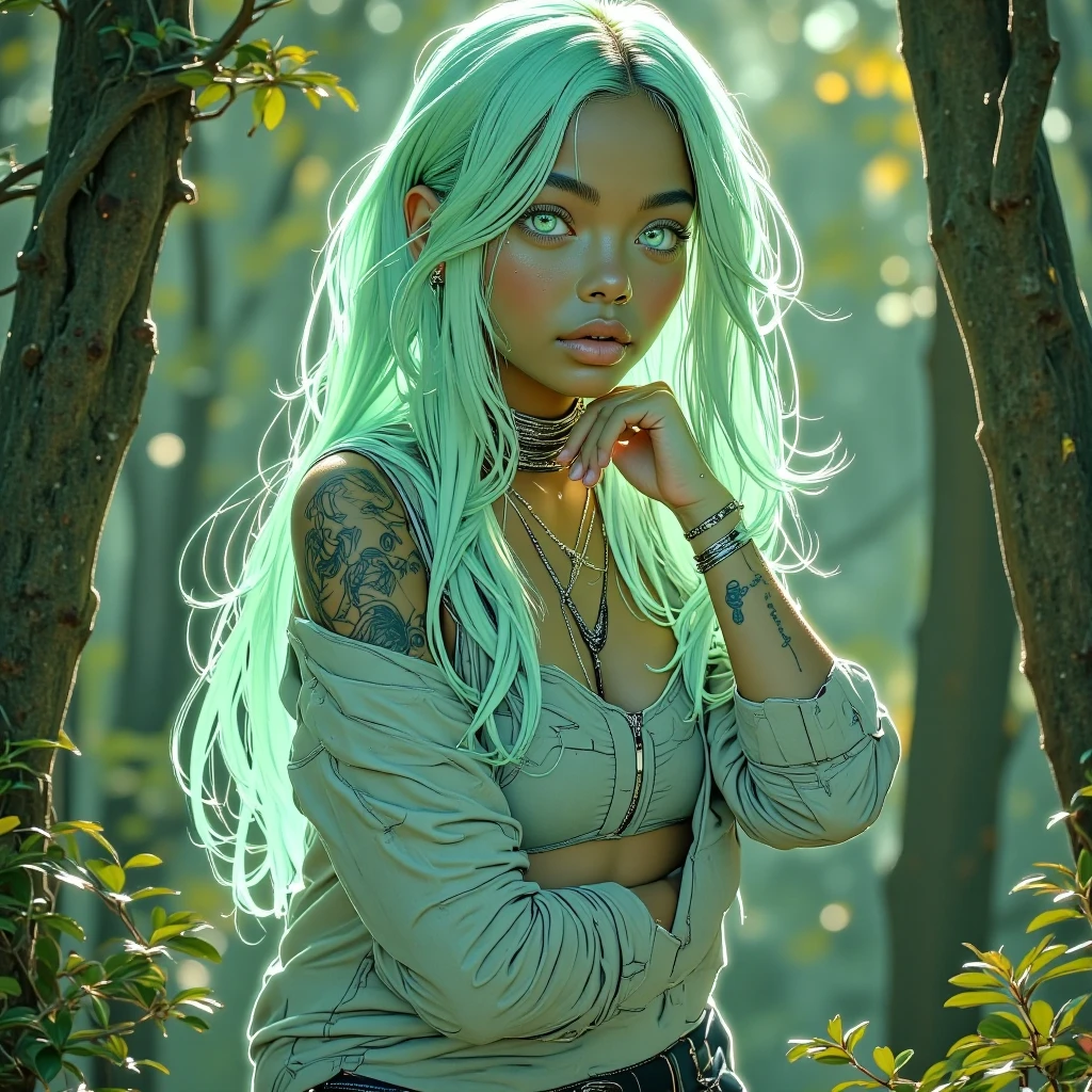 Woman 27 years old blue hair marijuana plant 