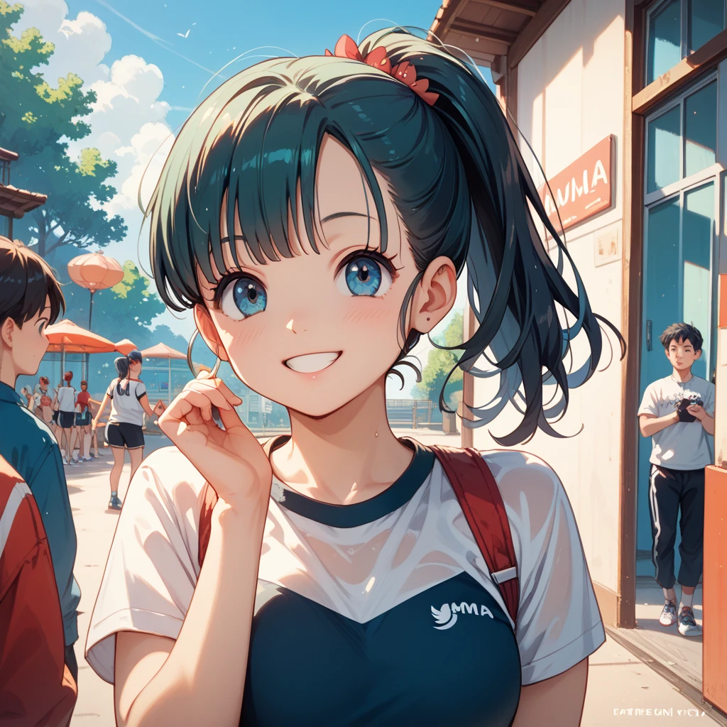 (masterpiece、highest quality、highest quality、Official Art、Beautiful and beautiful:1.2)、(One girl:1.3)Hatsune Miku、Twin tails,Big Breasts,(highest quality, ),cute Kindergartener,Small breasts, Apple Magazine Cover,Cover photo,The girl who captures my heart,Apple Town Background, Girl with apple,Apple print clothes, 18+, Browsing Caution,Girls get, 16 years old, wonderful, cute, smile, audience, article, shape, advertisement, Magazine Title, Yuri \(Pokemon\),リンゴのCMのadvertisement, Are standing, Cowboy Shot, Looking at the audience, Green Eyes, smile, V Arm,