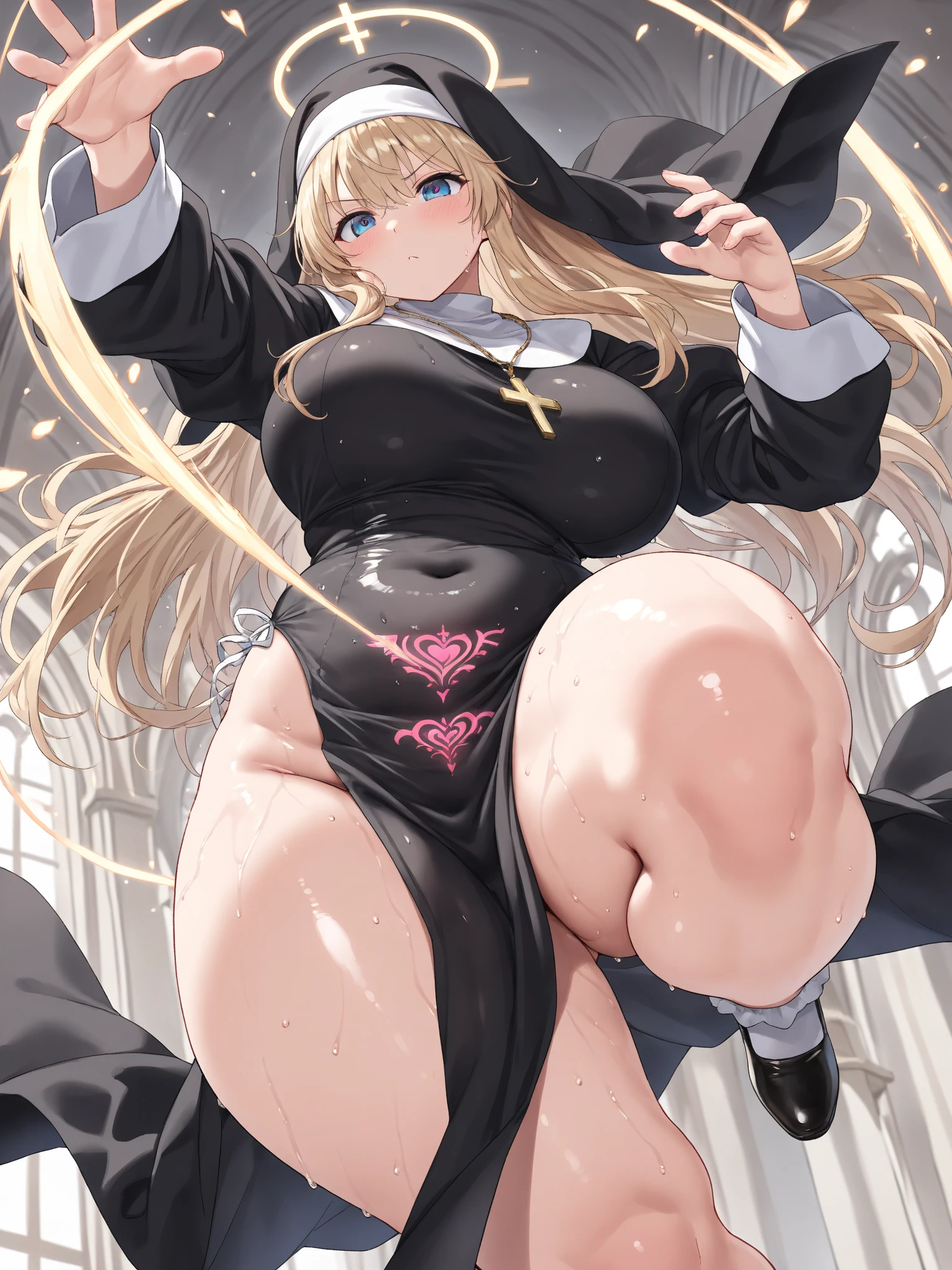 One married woman、Married women、Beauty、Horny Wife、40 years old、Tight Skirt, Sit with your legs wide apart、Sit on a chair、Looking down at the viewer, Side Ponytail, Highest quality, Focus on the thighs, smile, blouse, Black Pantyhose, panties under pantyhose, kitchen、Plump thighs、Big Ass、Big 、 Black Hair,My thighs are steaming between the legs 、Sweaty pantyhose、Show the soles of your feet here、My feet are stuffy、Emphasis on the crotch