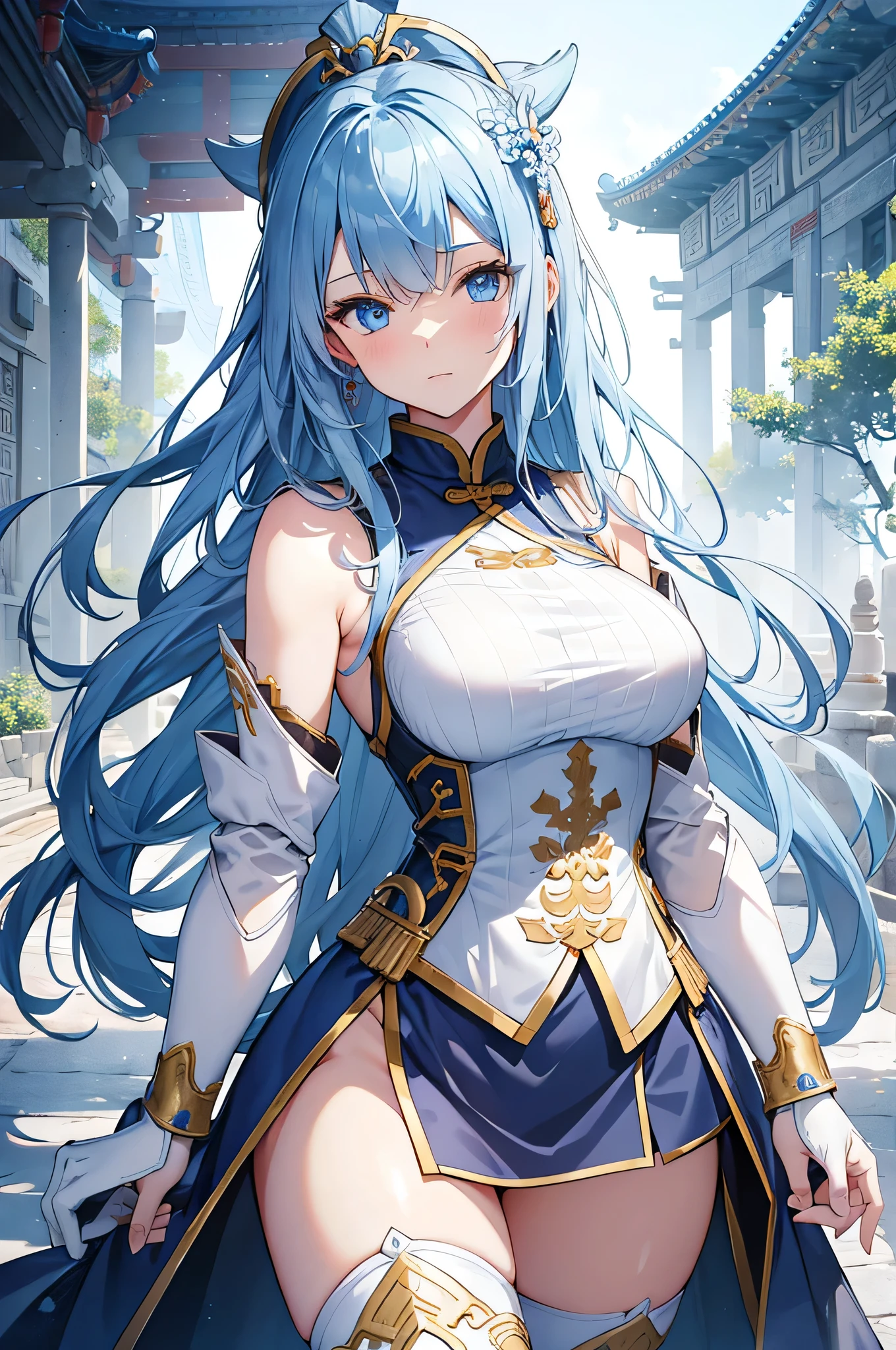Fantasy RPG character, 26-year-old woman, warrior, swordsman, well-trained body, long sword, silver armor, silver mail, large shield, ((anime)), ((best qualtiy, 8K, tmasterpiece:1.3)), Focus:1.2, perfect figure beautiful woman:1.4, 1woman, cowboy shot, look at viewer, eyes facing the camera, incredibly absurd, beautiful and cute woman, showcasing top-quality craftsmanship, cute, neat,pretty