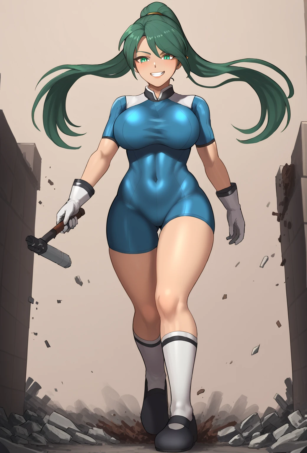 ultra-detailed, Explicit, Beautiful body, Beautiful Nose, Beautiful character design, perfect eyes, perfect face, ultra highres, 4K, beautiful legs, perfect legs, Nice hands, Perfect hand, Masterpiece, Best Quality, Highly detailed, illustration, absurdres, street fighter, doll suit, shadaloo doll, dollsuit, expressionless, blank eyes, looking at viewer, red gloves, emotionless, black latex, corrution, mind control, female combatant, full body, hypnotized, unhappy trance, full body suit, ribbed bodysuit, both arms at side, obey, perfect female body, extremely glossy latex, hypnosis, hypnoLora, empty eyes, Mind control device, poses, submissive_pose, Slave, hat, necktie, stand up straight, standing, standing at attention, hat, necktie, belt, latex, ribbed bodysuit, thighhighs, garter belt, Fighting Stance, extending the right arm from the shoulder into the air with a straightened hand, nazi saluting, military, military saluting, salute, thigh boots, 1girl, solo, Retasu, Tokyo Mew Mew, green hair, green eyes,