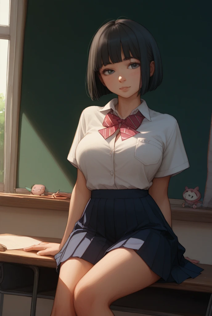 (((toppless))), (((show off nipple))),  (((Sheer school uniform, Sleeveless ))), (((show off  pussy))), (((large breasts))), (((open front))), (((sheer micro mini skirt))), (((spread legs))),  (((sunny))), extremely detailed CG unified 8k wallpaper, very fine 8KCG wallpaper, (​masterpiece, Best Quality), High resolution, Ultra-detailed, ultra-sharp, 1 girl, Naked, (((sheer micro mini skirt)))