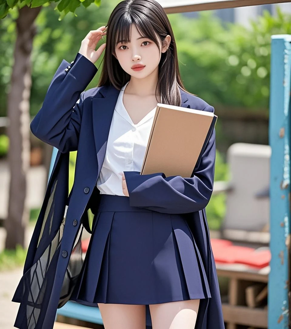 high school girl、uniform 、Navy jacket、Checkered pleated skirt、White shirt、Bedroom、lying on one's back on the bed、Sexy pose、Perfect proportions、cute、((20-year-old female, 1 person:1.2))、Young and adorable Japanese face,Big Breasts, valley, Official Art,Highly detailed CG Unity 8K wallpaper,(masterpiece:1.0),(Highest quality:1.0), High resolution,4K,Very detailed, photo shoot, 8K, nsfw, High resolution, Kodak Portrait 400, Film Grain, Lens flare brilliance, Professional Lighting,Cinematic Light, View your viewers