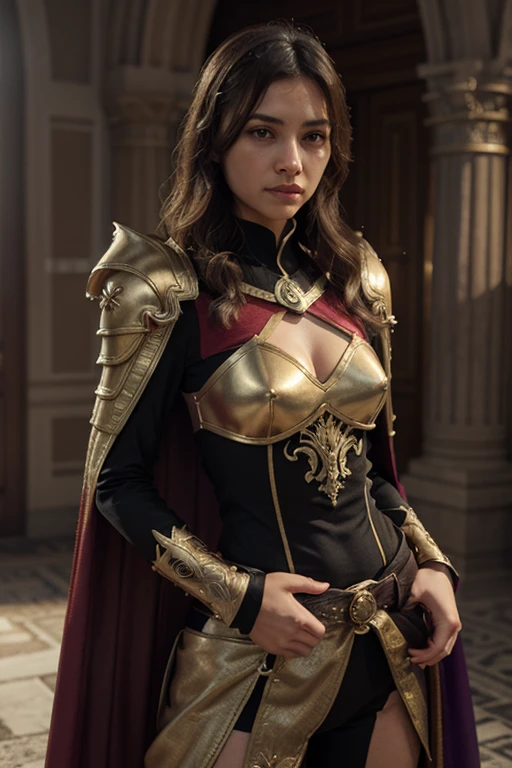 ((best quality)), ((masterpiece)), a roman warrior in the battle field, talking to a woman ultra realistic), perfect face