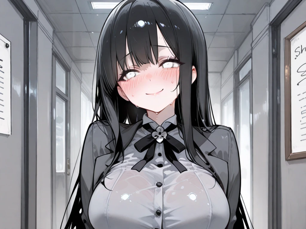 (1girl), (full body:1.2), (white background:1.15), ((standing)), solo, looking at viewer, tachi-e, masterpiece, best quality, (maid), cropped top, (own hands clasped), navel, midriff, headdress, white apron, white frill, white gloves, (elbow gloves), opera gloves, white knee socks, white stocking, thigh high socks, boutie, loafer, lace trim, lace, (miniskirt:1.15), (black skirt), black puffy short sleeve, slim waist, (large breasts), 18 years old, teenager, (long hair), black hair, straight hair, (thin thigh), skinny, detailed eyes, sharp face, attractive, kindness, ornate, gorgeous, luxurious
