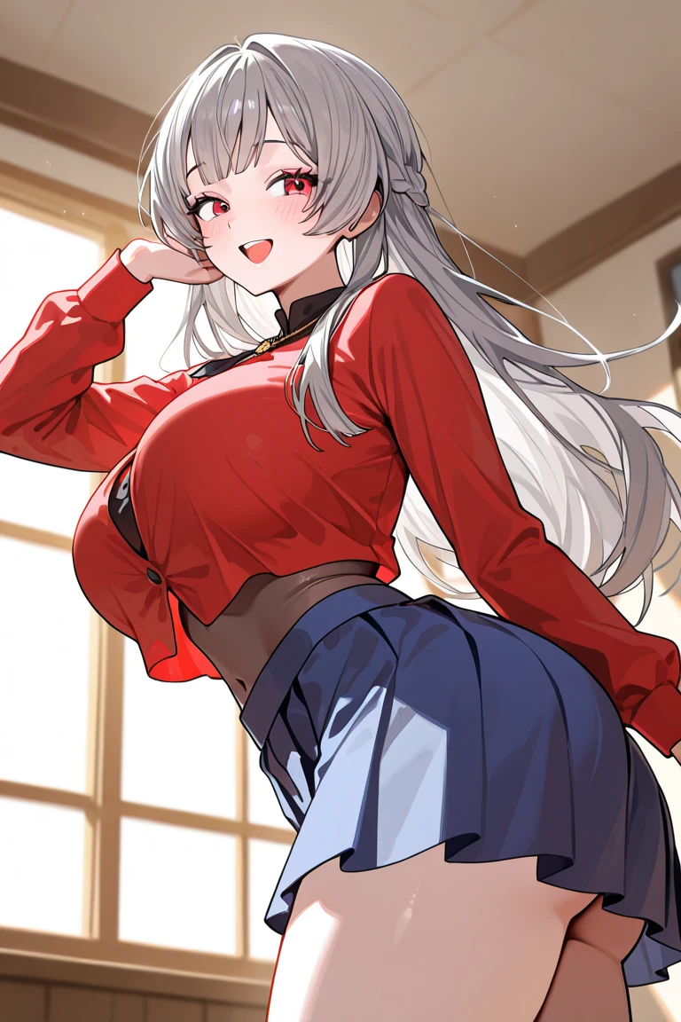 beautiful very mature 50 yrs old with wrinkles  indian women, smiling, lipstick, yellow bodysuit, jumpsuit, looking at viewer, aroused, blush,  interior of a fancy bedroom, on floor, sitting, wariza, from_above, mouth open, tongue out, saliva, extreme detail, masterpiece, beautiful quality, wearing akatsuki cloak