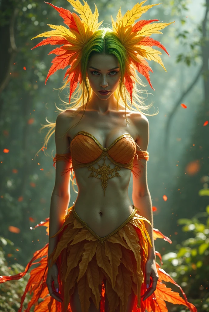 Photo prise avec un Canon EOS R5, objectif 85mm f/1.2, ISO 100, vitesse 1/640s. Une cheerleader sexy ultra réaliste, visible de la tête aux pieds. Elle incarne le pays d'Irlande. Elle est souriante et coquine. Elle est rousse. Son uniforme sexy est aux couleurs nationales (vert, blanc, or) et sa mini jupe est décorée de motifs inspirés du folklore celtique. Elle brandit des pompons ornés du drapeau irlandais dans chaque main, avec un grand sourire espiègle. Elle pose devant les Cliffs of Moher, avec des feux d’artifice en arrière-plan. Elle marche vers le spectateur et porte des baskets au style irlandais traditionnel moderne.