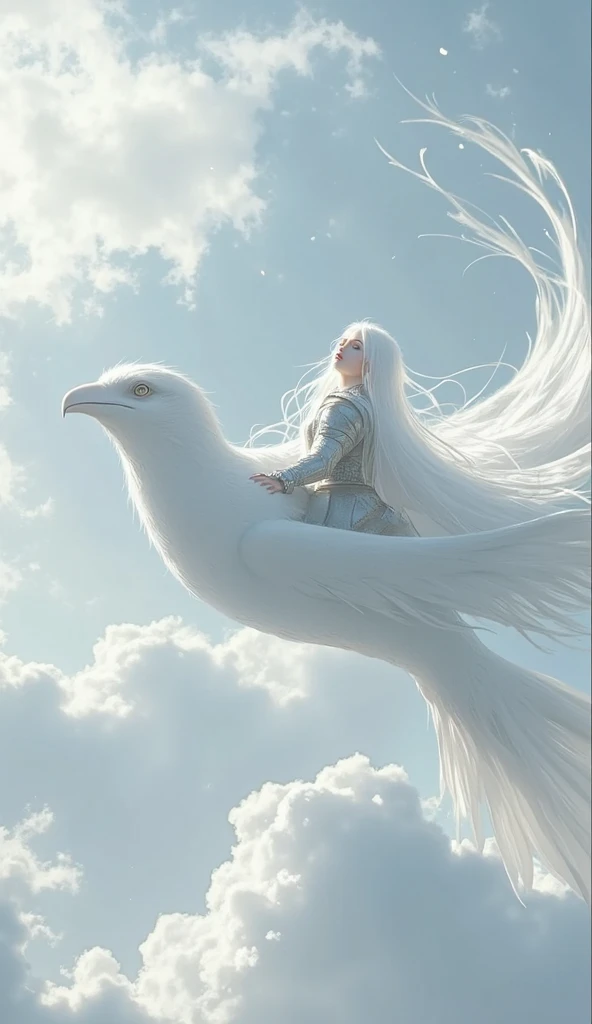 Close-up of a person flying through a cloudy sky, Floating in the sky, Inspired by Cyril Rolland, Floating in the sky, She's getting closer to heaven, Beep and james jean, Cyril Rolland style, realism | Beep, Beep daily art, Girl Cloud, Makoto Shinkai Cyril Rolland