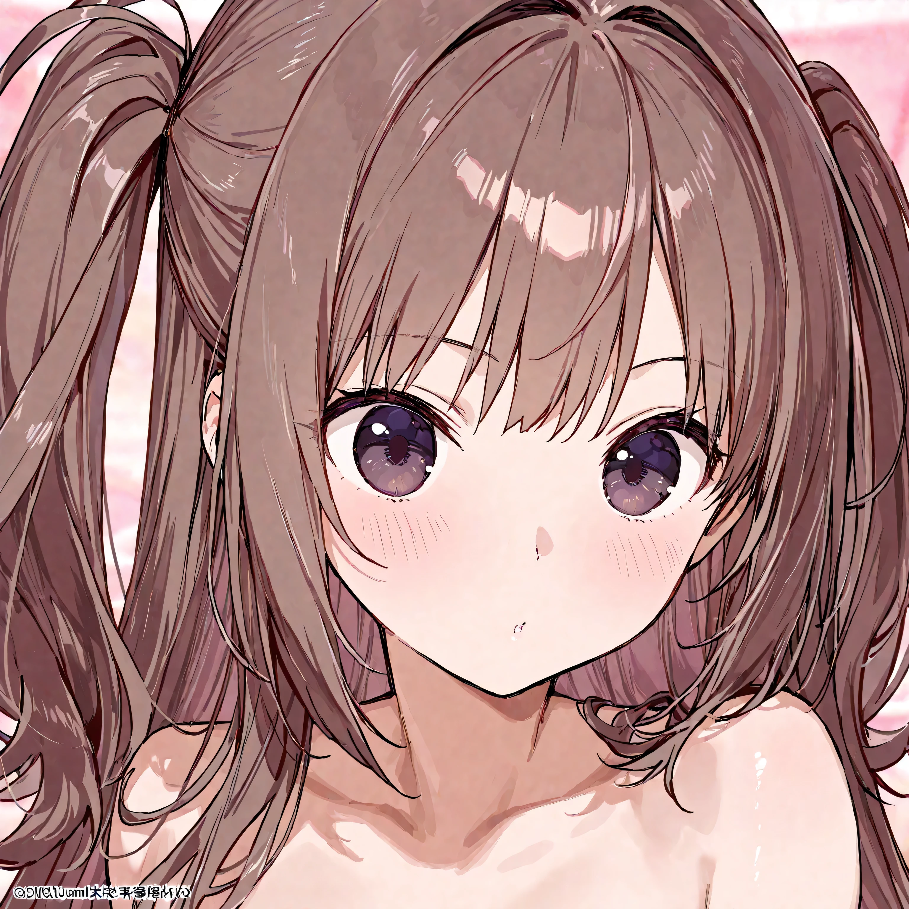 16K,saki,blush,embarrassed ,Embarrassed,cheek,(big breast)),white background,masterpiece,best quality ,Nude,nipple, Big Tits,((leaning forward)),breast focus,bare breast