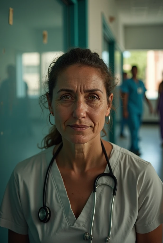 1girl, solo, portrait of a nurse wearing blue scrub, stethoscope, smile, hospital, (looking at viewer:1.2), focus on face, symmetrical angle, blurry_background, bokeh, chromatic_aberration, depth_of_field, female focus, masterpiece, best quality, ultra-detailed, ultra high res, (photorealistic:1.4), raw photo, (realistic:0.2), 8k HDR, 1girl, bokeh, f1.4, 40mm, photorealistic, raw, 8k, textured skin, skin pores, intricate details, by Dorothea Lange
<lora:epiCRealismHelper:1> <lora:daniëlle_van_de_donk_lora_v01:1> dvd91 <lora:PAseer-SD15-LCM Quick:1>