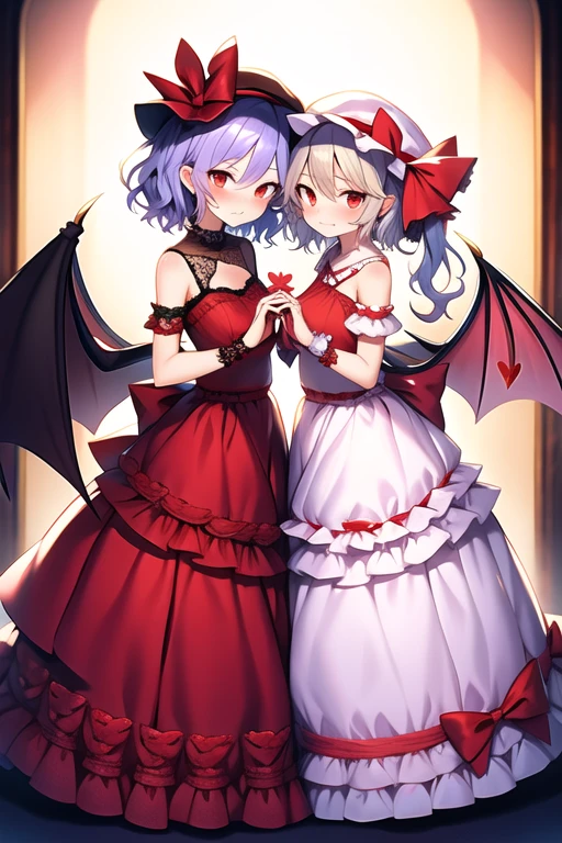 Details, ultra-detailliert, masterpiece, top-quality, Beautiful fece, A detailed eye, (2 women and 1 boy:1.4), Two Succubi (symmetrical succubus wings), (ribbon:1.1), (two side up), tie, Bree, earrings, Suspicious face, (white background:1.3), alicious smile, Bruises and ugly facial features, young features, long-sleeve, fluffy sleeves, fluffy hair, (Open your mouth and laugh), Chiquita, Colossal tits, (Put your hands on your face), Ruffled uniforms, hair clips, (Ridicule:1.1), looking-down, Angle from behind, respected by women, (upward looking gaze:1.2), (hearts symbol:1.5), (lump of heart:1.5), (heart effect:1.5), (heart mark:1.5), demon tail, Devil's Taiuccubus, (super Colossal tits:1.3), (heart tattoo:1.3), Yodare, Devil's Tail, Chest Alignment, Girl Sandwich face sandwich (confused and blushing,kawaii facepose your ahegao), hug each other, catch them, そしてサンドイッチを作ってサンドイッチにhug each otherポーズ, burying boy's face in cleavage, sandwich from front and back, Sullen expression 4p, boy looking away