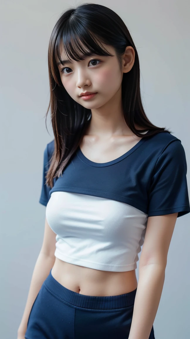 Highest quality, shape, Very detailed, finely, High resolution, 8k wallpaper, 完璧なダイナミックな構shape, Beautiful and exquisite, Natural Lip, whole body, front,Shyness、Embarrassed expression、Large Breasts、Slightly sagging breasts、Bob Cut Hair、University classroom、Pleated skirt、((Looking into the camera))、Brown Hair、Knit shirt、Big Breasts