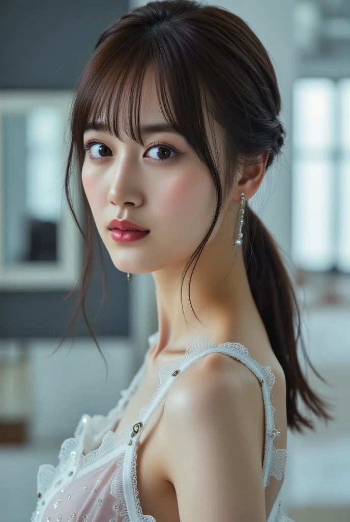 ((Best Quality, 8k, Masterpiece: 1.3)), Beautiful Woman, Big, Slender Figure, Beautiful Body, Best Quality, Live Action, Raw Photo, Hyper Realistic,, Ultra Detailed Face, Detailed Lips, Detailed Eyes, Light Clothing, Sexy Married Woman, Swimsuit,
